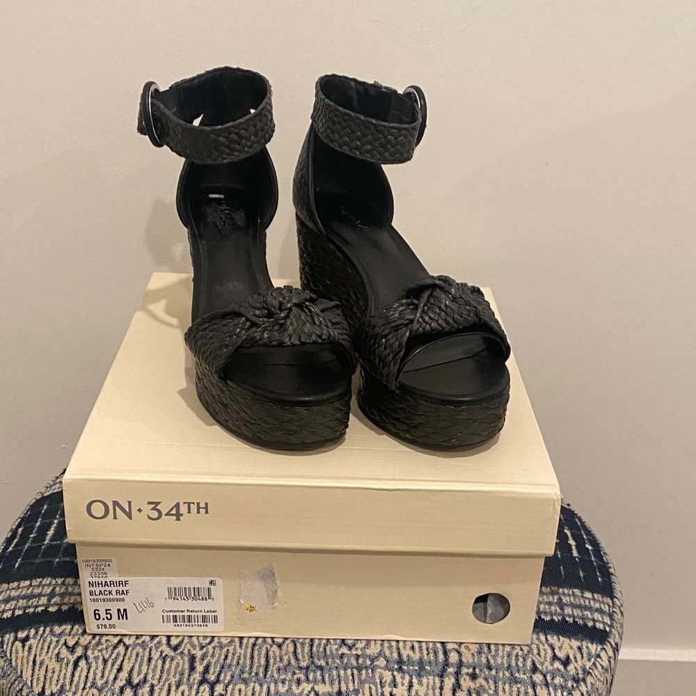 Black Wedge Sandals - ON 34th